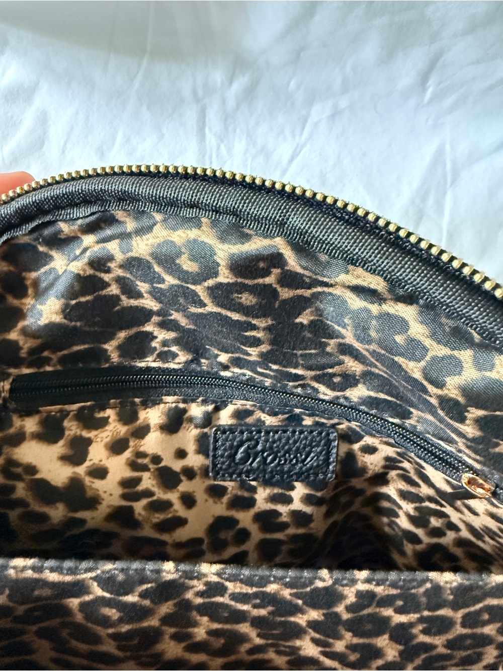Black Satchel Bag with Leopard Bow Accent by - Picture 6 of 8
